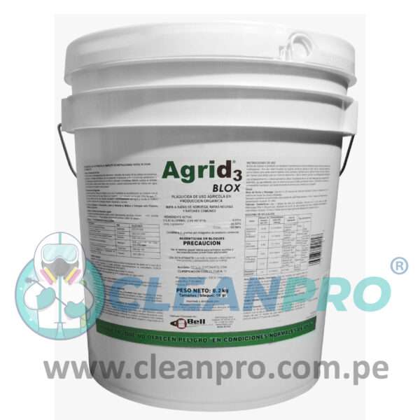 AGRID3 BLOX-COLECALCIFEROL D3-BALDE POR 8.2 KG-RODENTICIDA ORGANICO